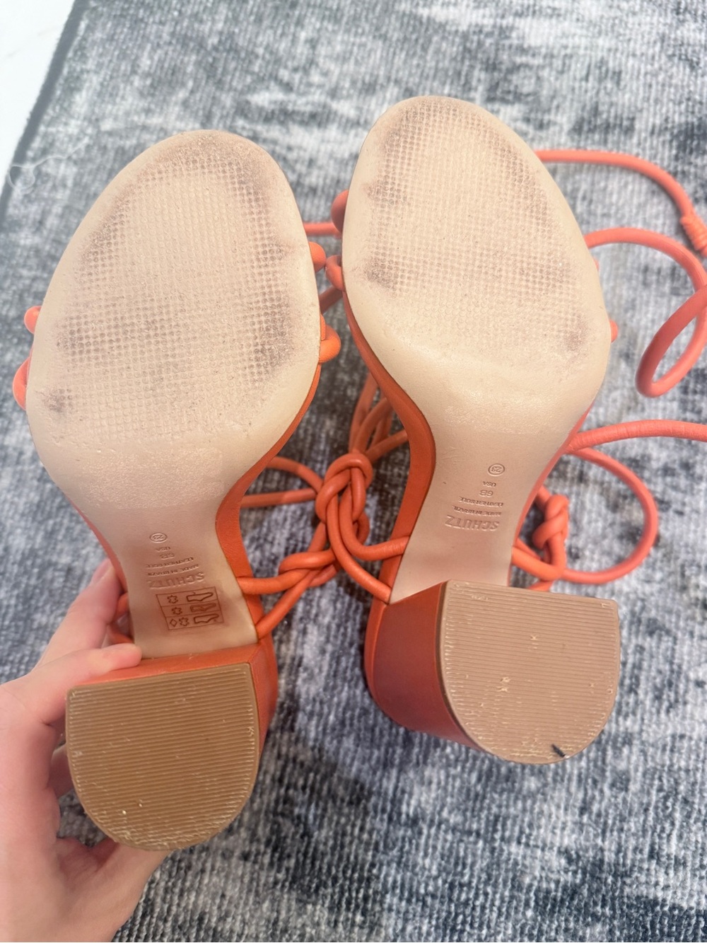 SCHUTZ Coral Lace-Up Block Heel Sandals (size 6) - Picture 3 of 3